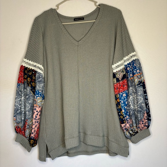MIHOLL waffle knit grey long sleeve | Size Medium - Picture 3 of 8